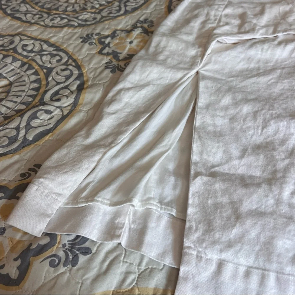 Anthropologie Sleeveless Square Neck Linen Button Wrap Midi Dress, XS - Picture 6 of 14